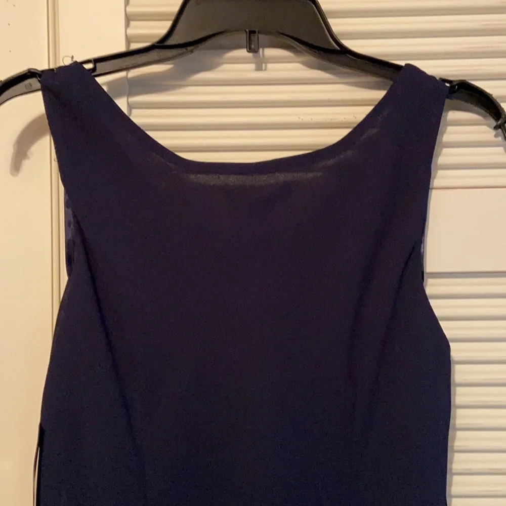 Navy Blue  Sleeveless Dress with Jacket - Jacket Dress - Picture 7 of 14